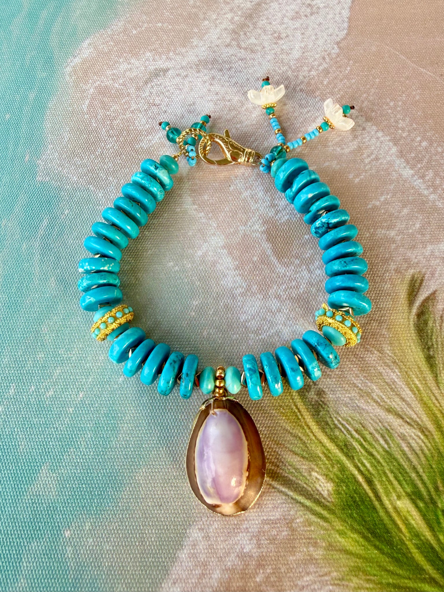 Turquoise Cowrie Shell Bracelet