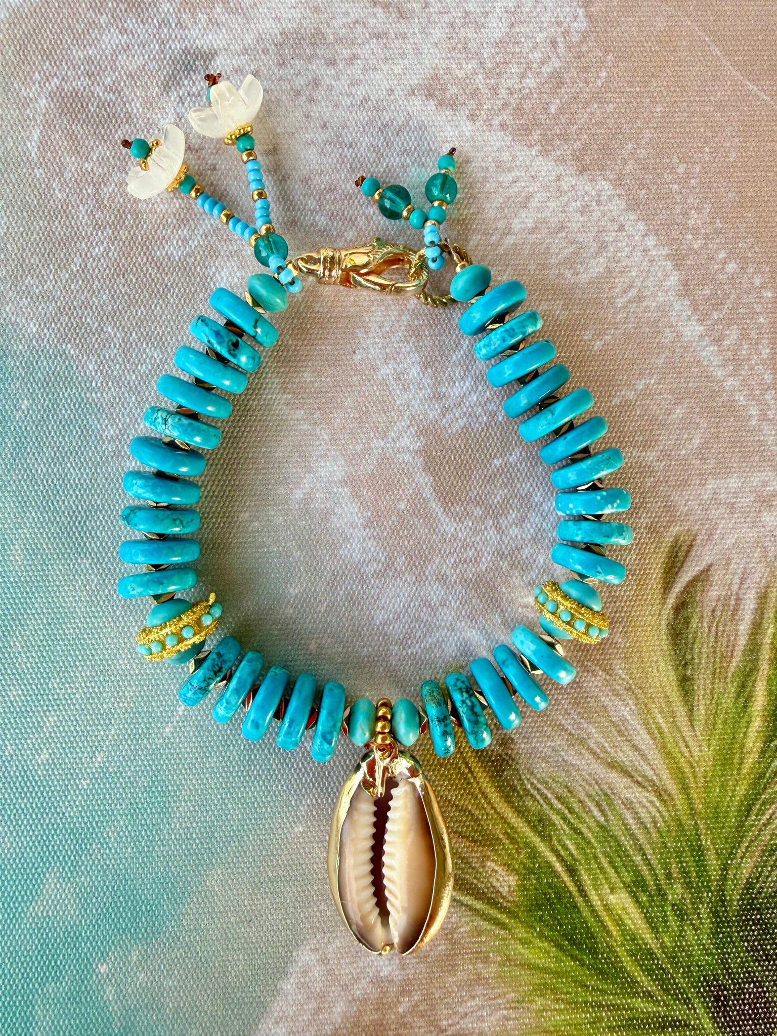 Turquoise Cowrie Shell Bracelet