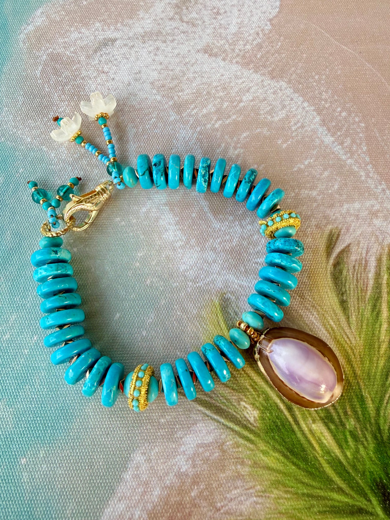 Turquoise Cowrie Shell Bracelet