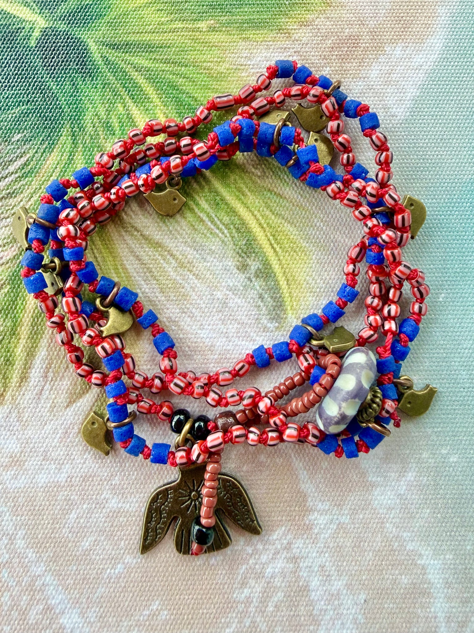 African Seed Bead Wrap Bracelet