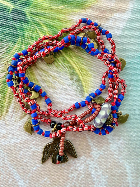 African Seed Bead Wrap Bracelet