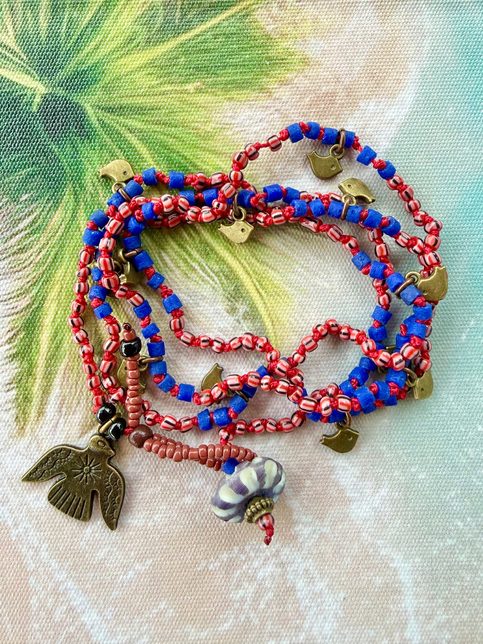 African Seed Bead Wrap Bracelet