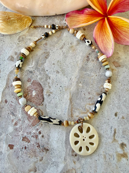 Sand Dollar Shell Beaded Necklace