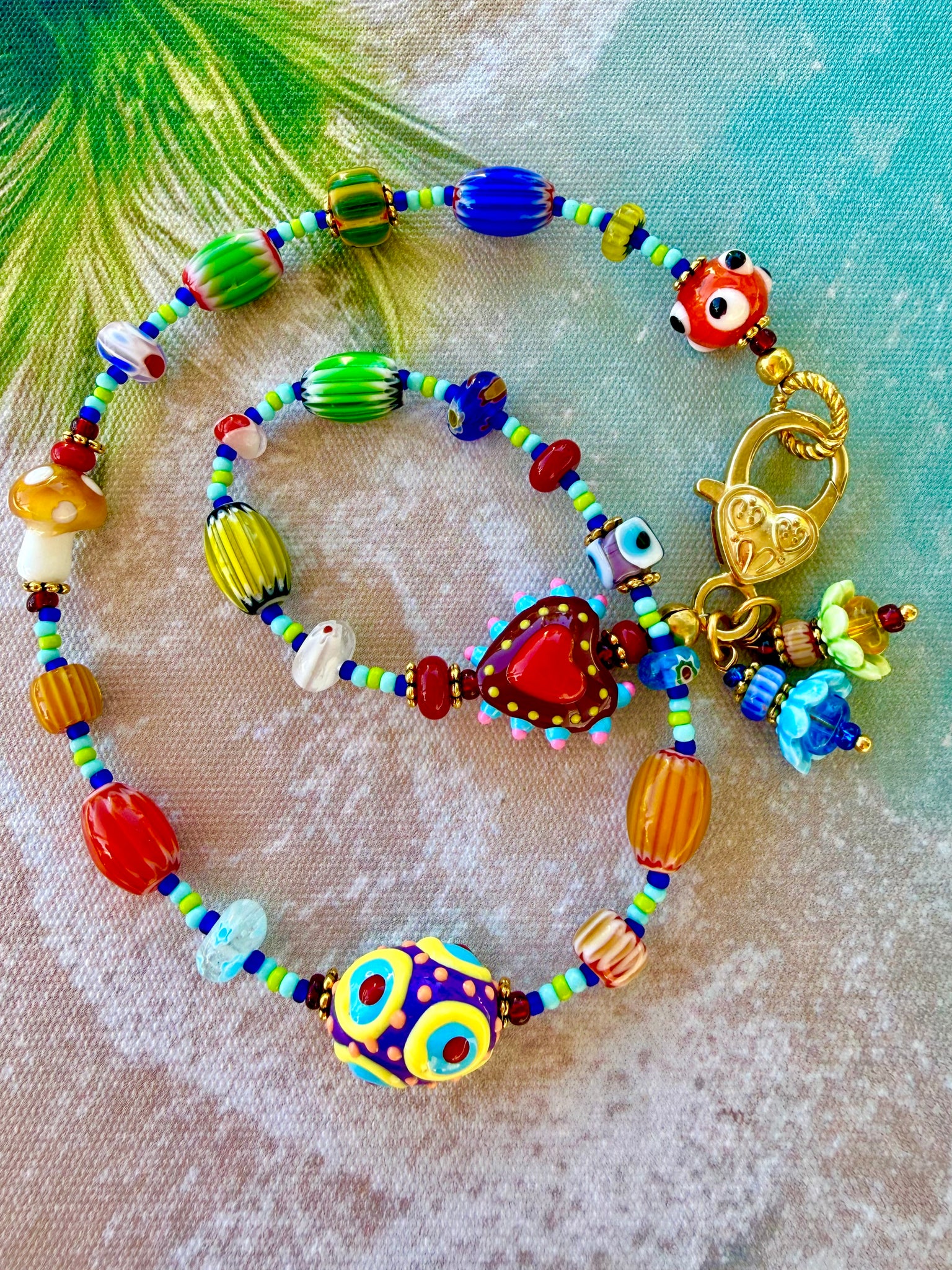 Evil Eye Beaded Wrap Bracelet