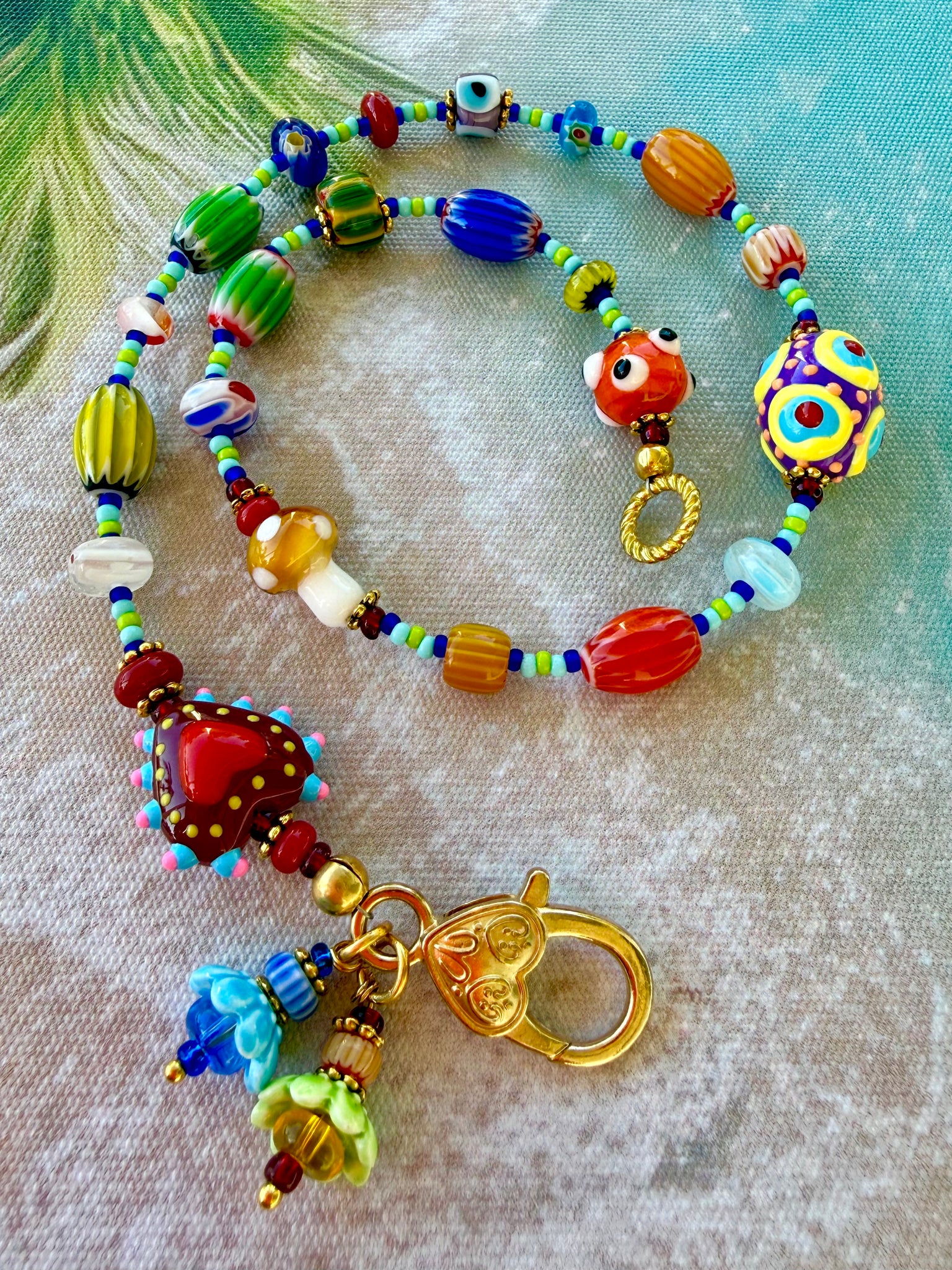 Evil Eye Beaded Wrap Bracelet