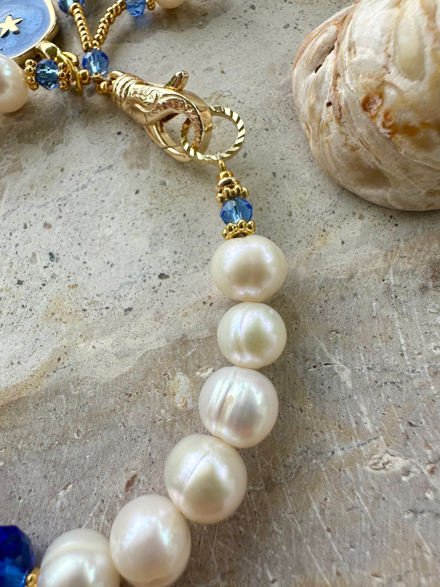 Crystal Heart Pearl Bracelet