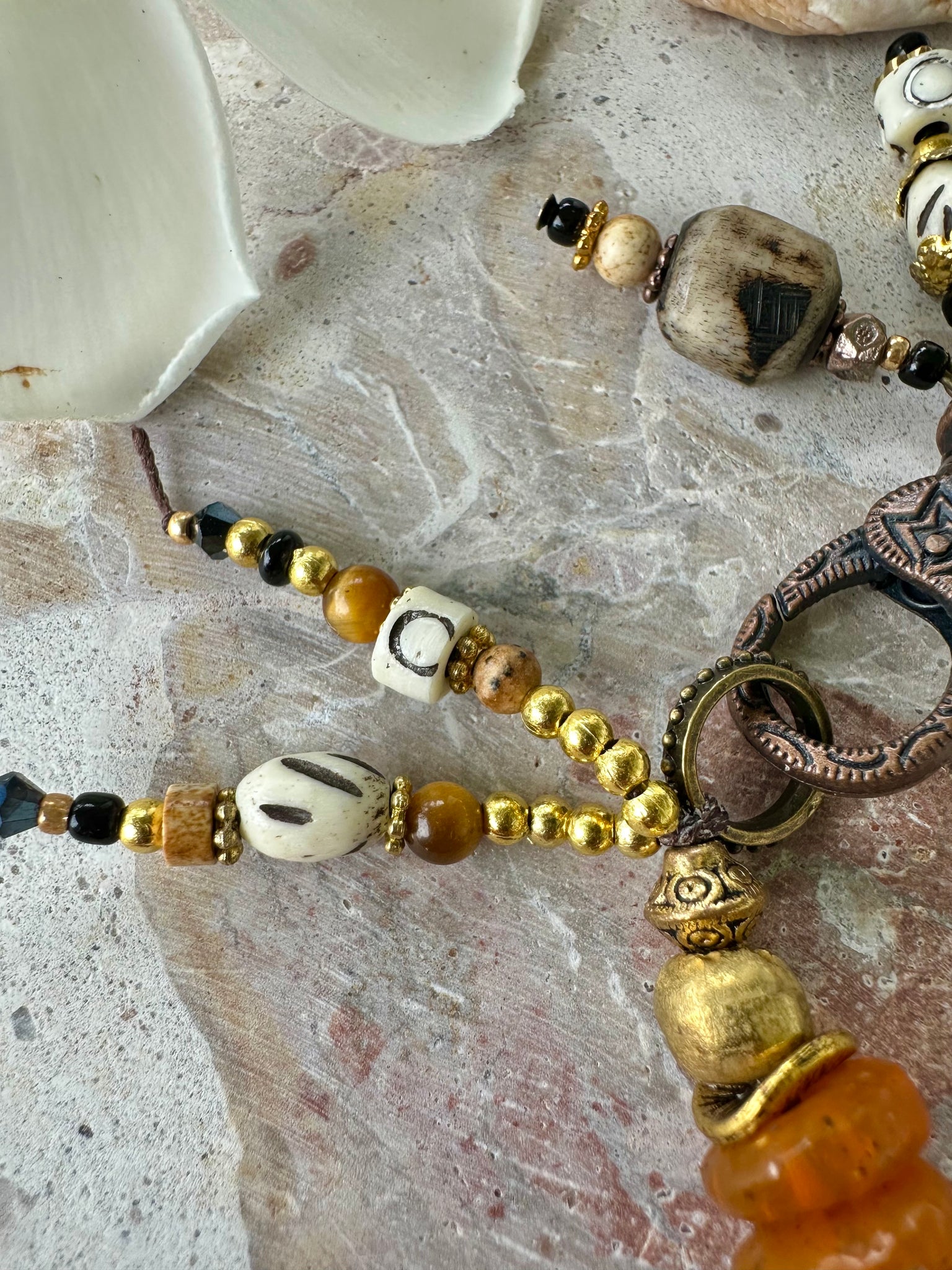 African Trade Bead Boho Bracelet