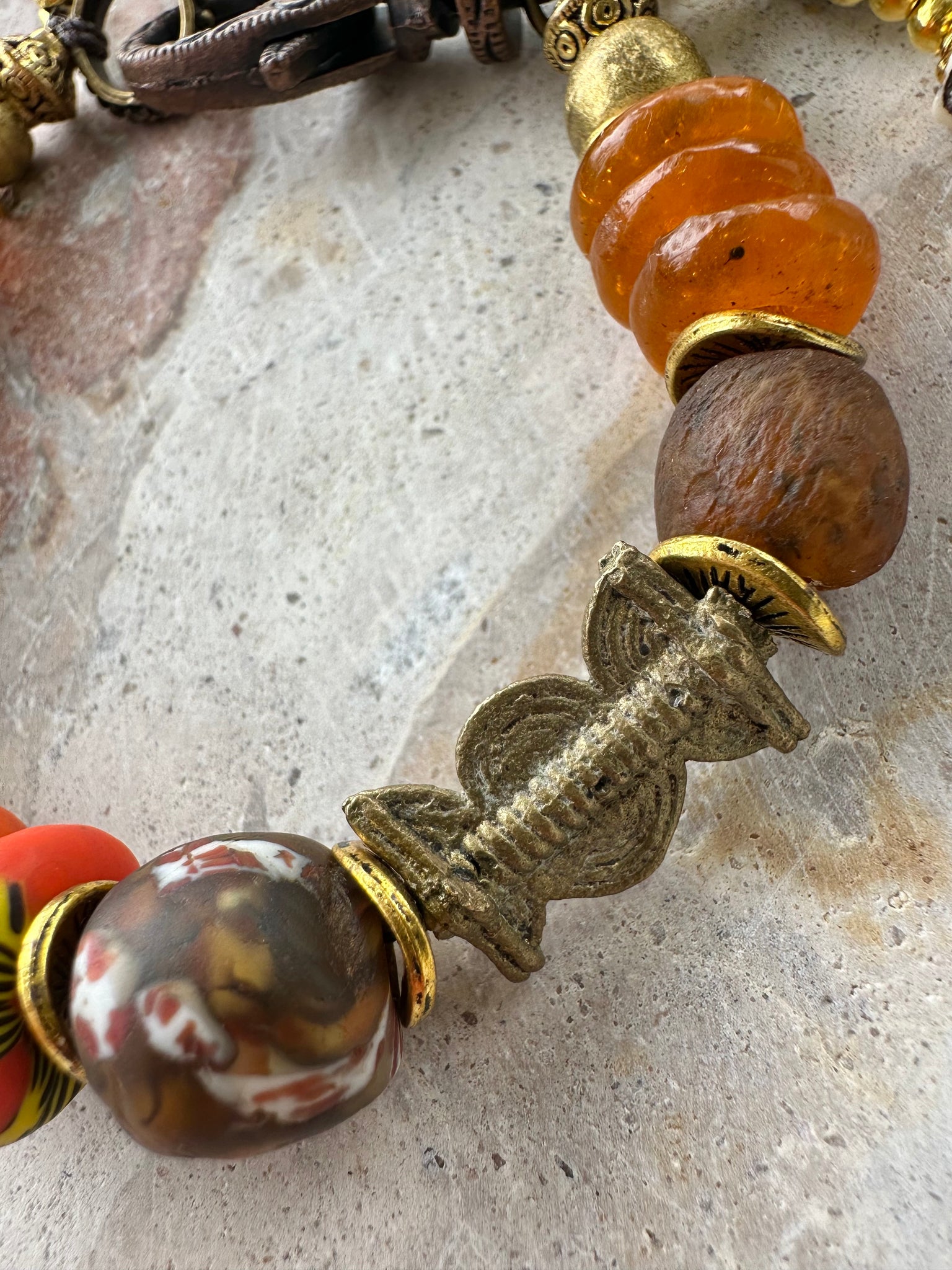 African Trade Bead Boho Bracelet