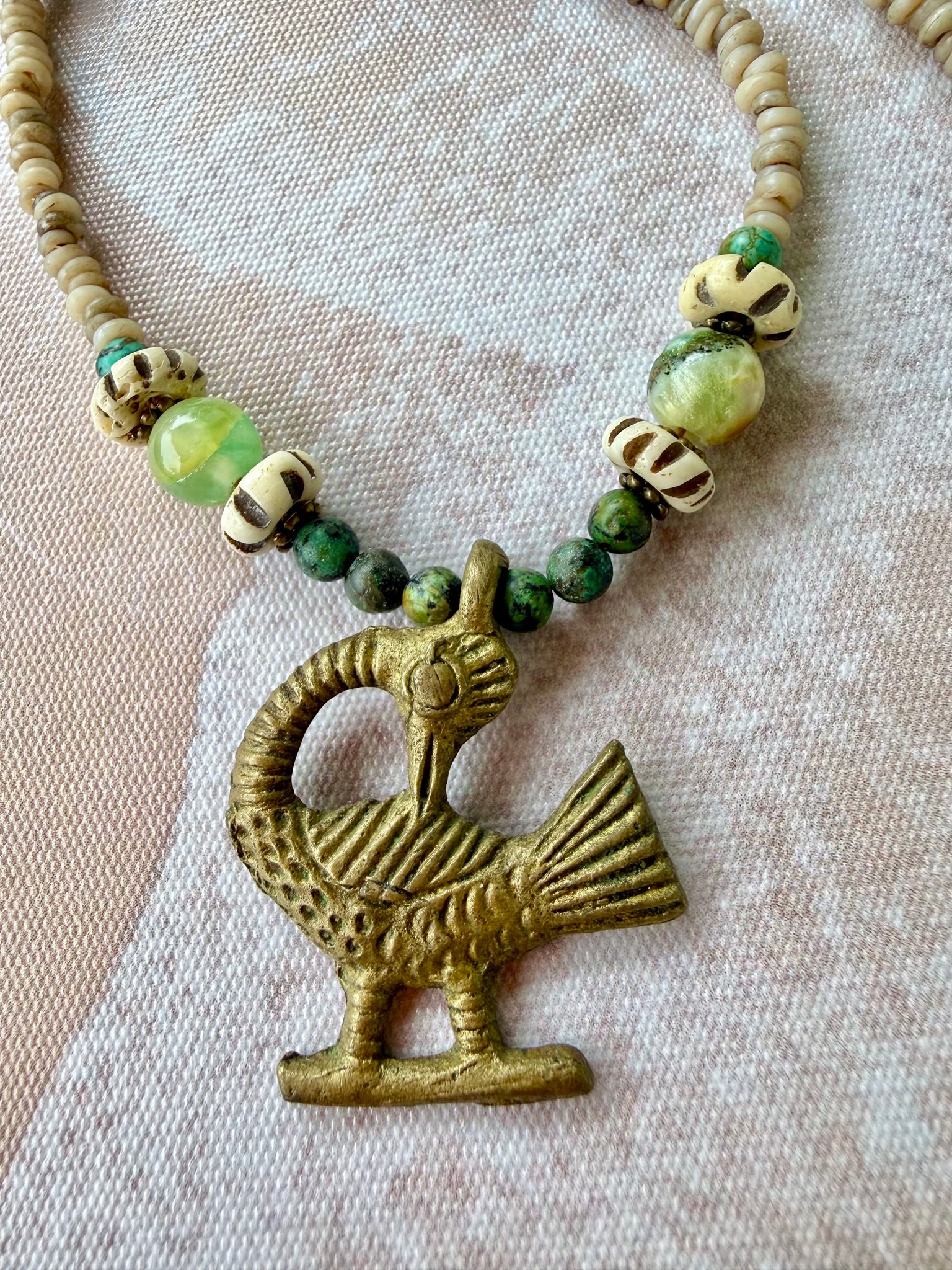 African Tribal Bird Necklace