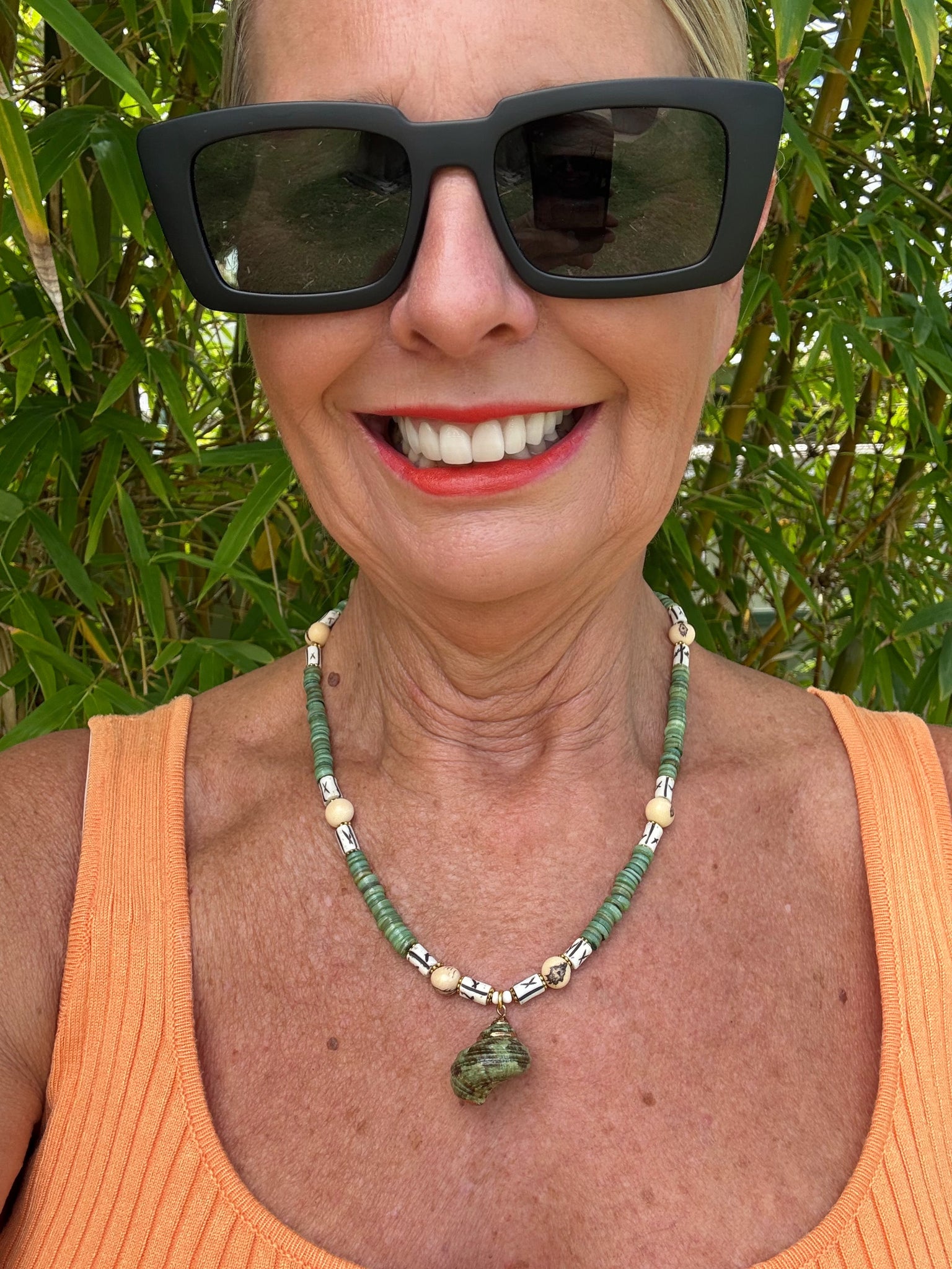 Green Islander Tribal Shell Necklace