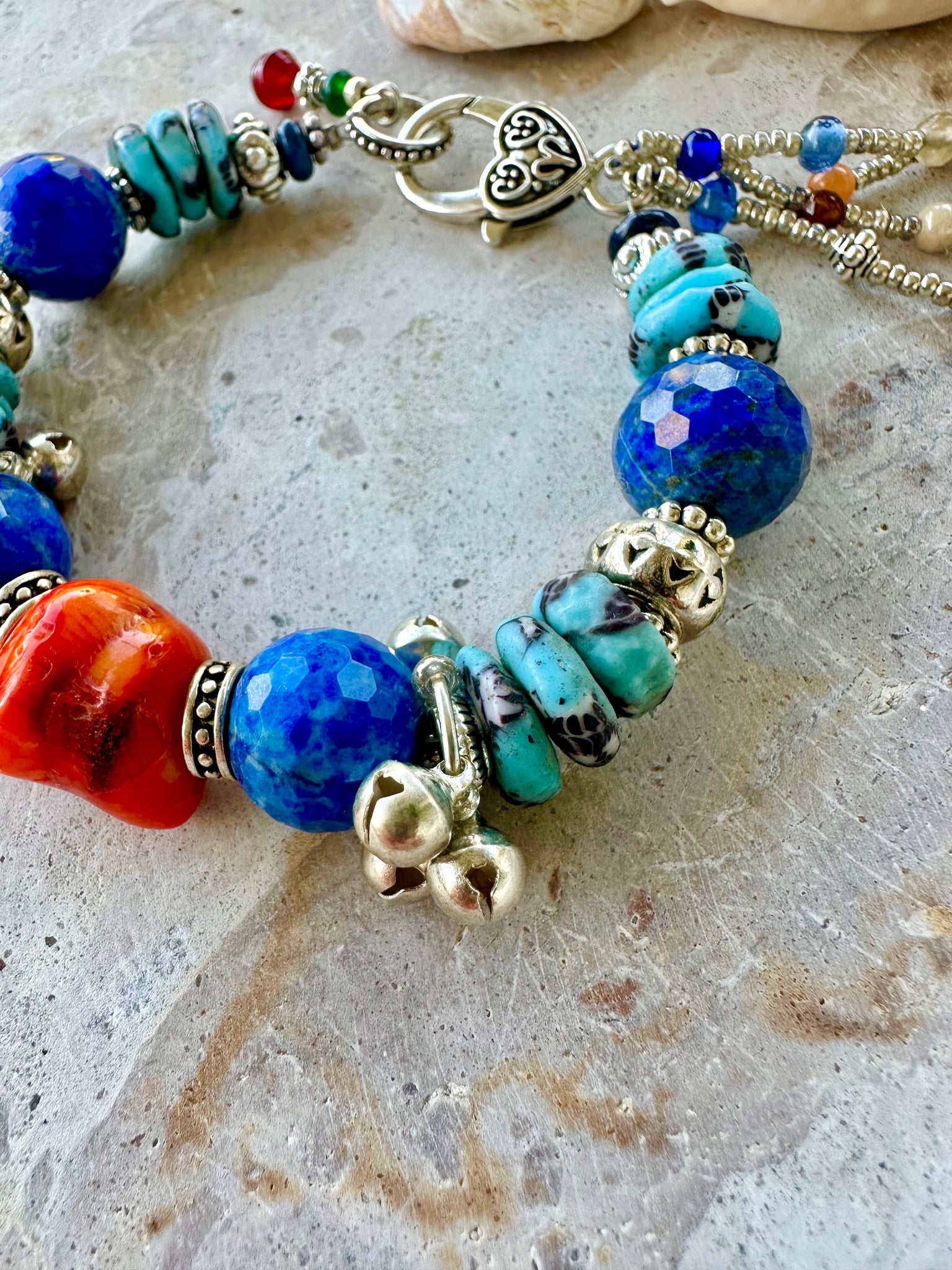 Lapis Stone Shell Bracelet