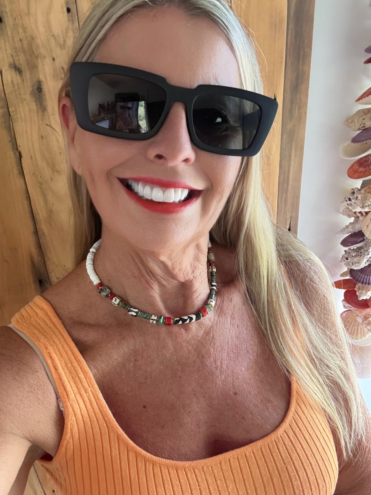 Tribal Shell Turquoise Stone Necklace