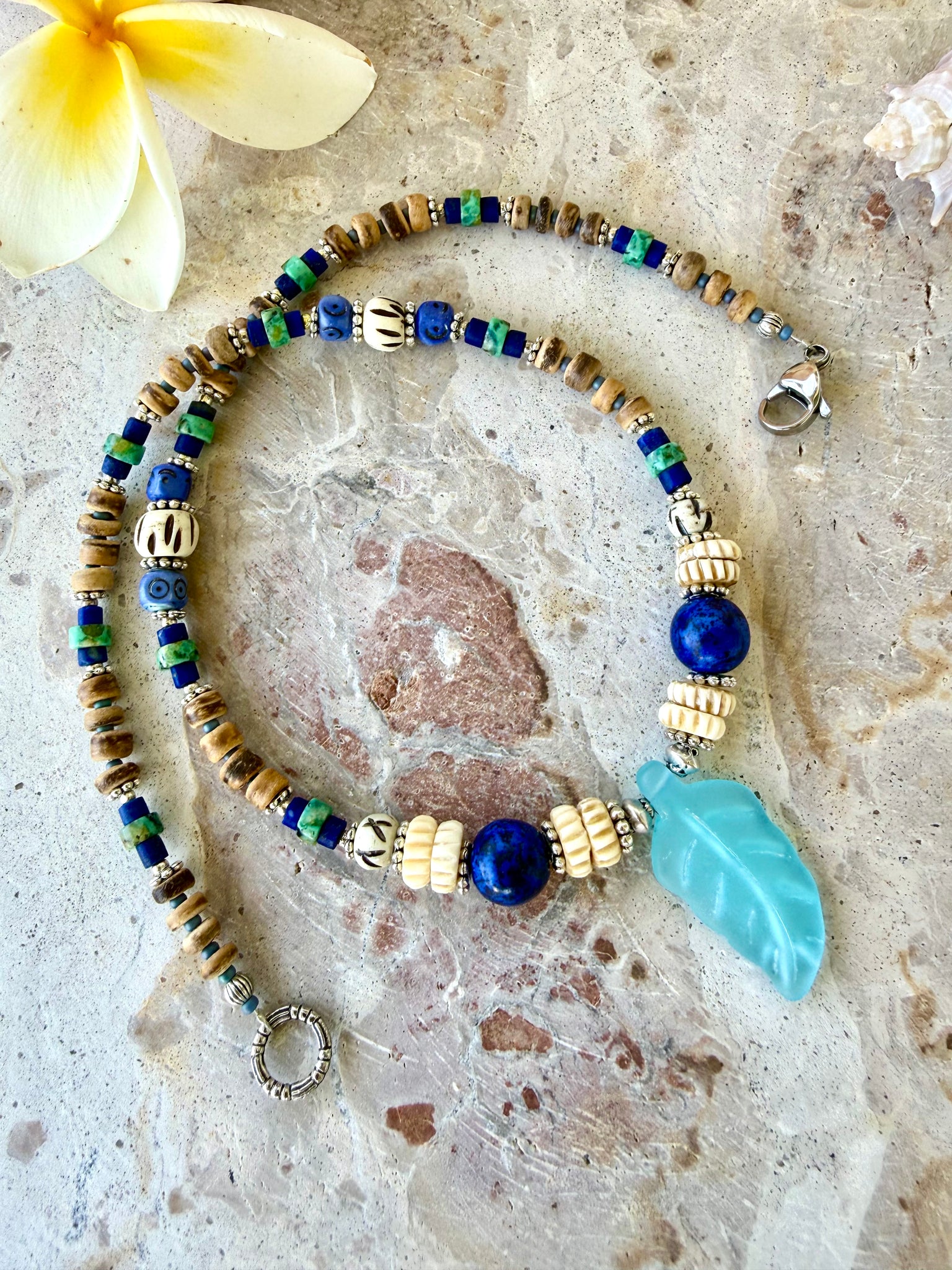 Beachie Boho Tribal Coconut Necklace