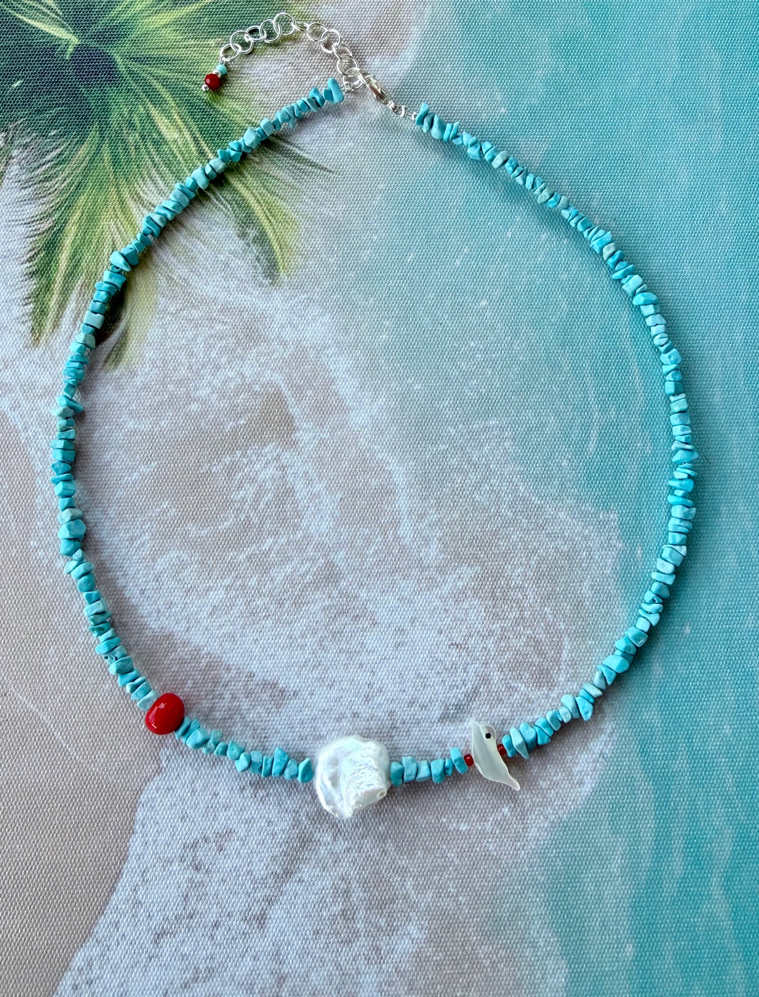Boho Pearl & Stone Necklace