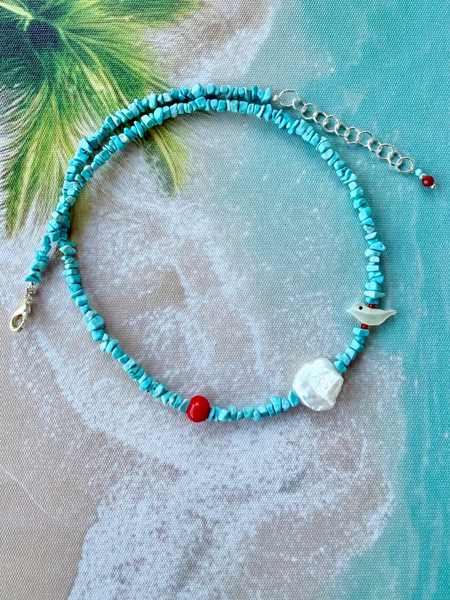 Boho Pearl & Stone Necklace