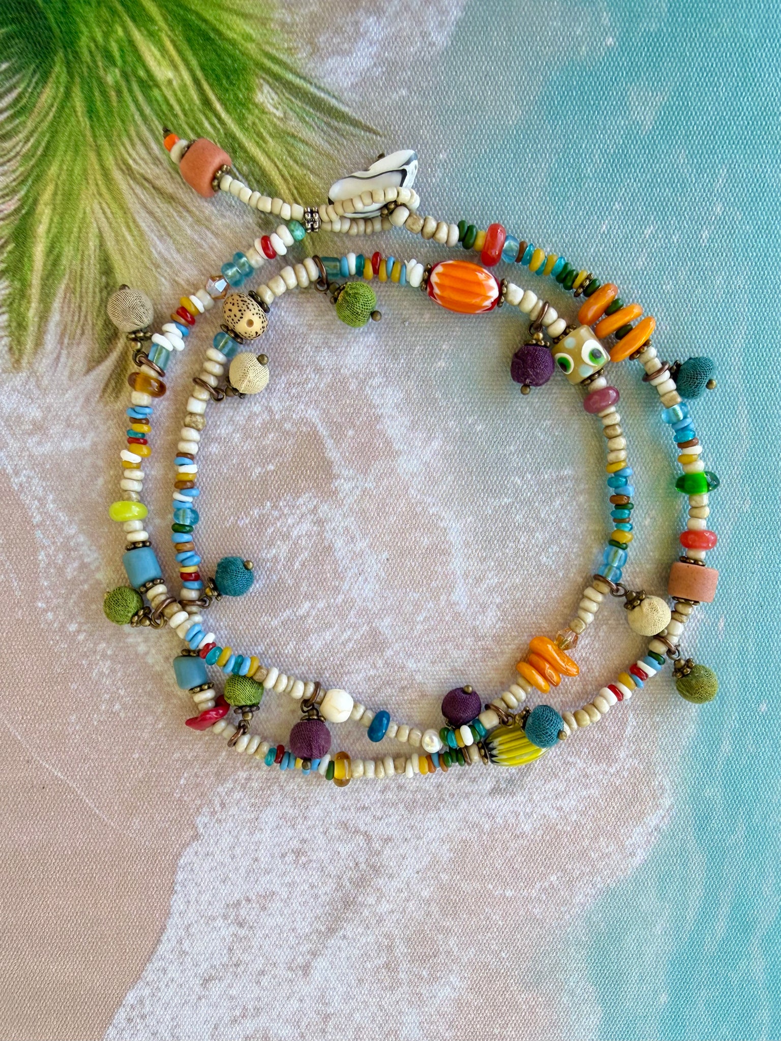 Boho Wrap Vintage Glass Bracelet