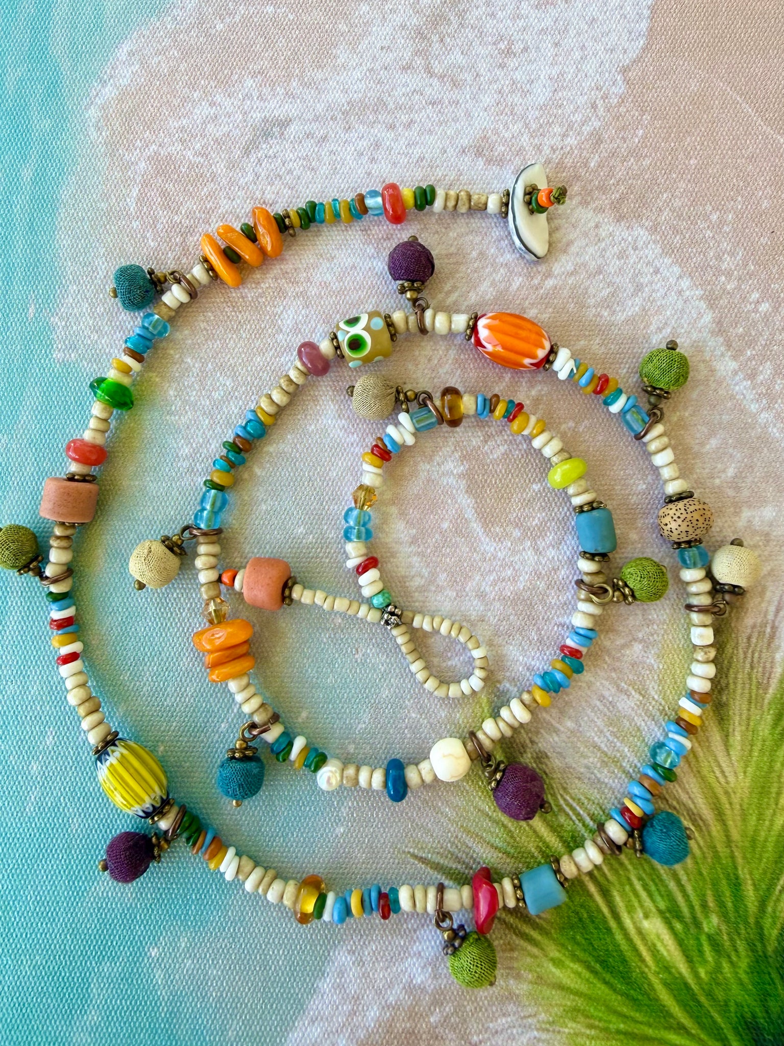 Boho Wrap Vintage Glass Bracelet