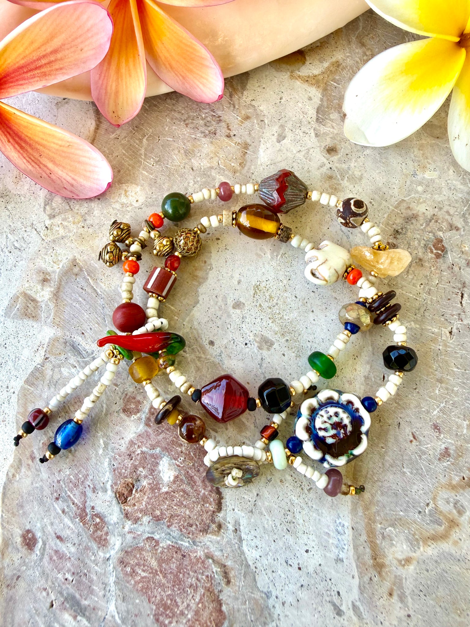 Boho Vintage Seed Bead Bracelet