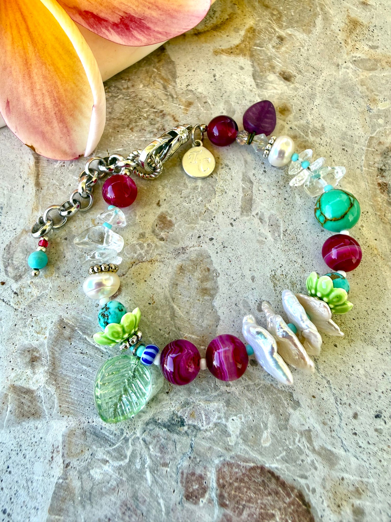 Pink Sun-Kissed Pearl Bracelet