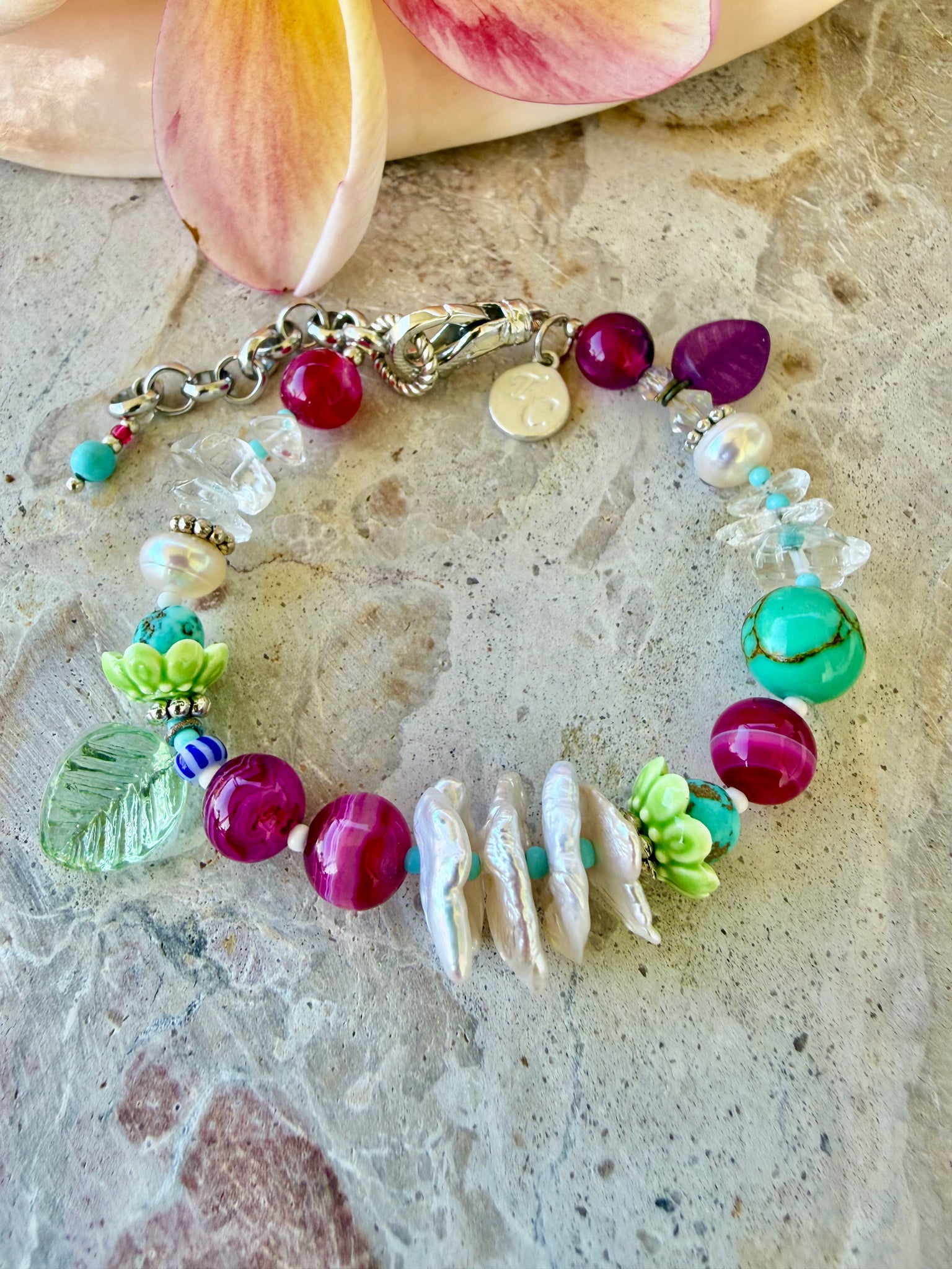 Pink Sun-Kissed Pearl Bracelet