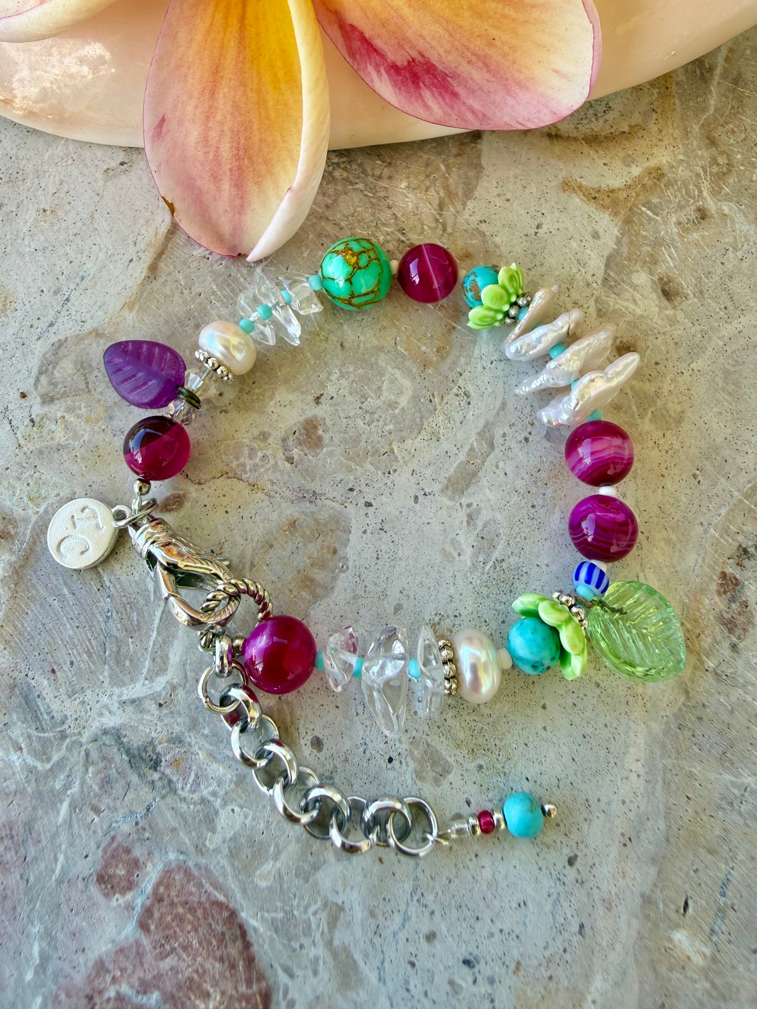 Pink Sun-Kissed Pearl Bracelet