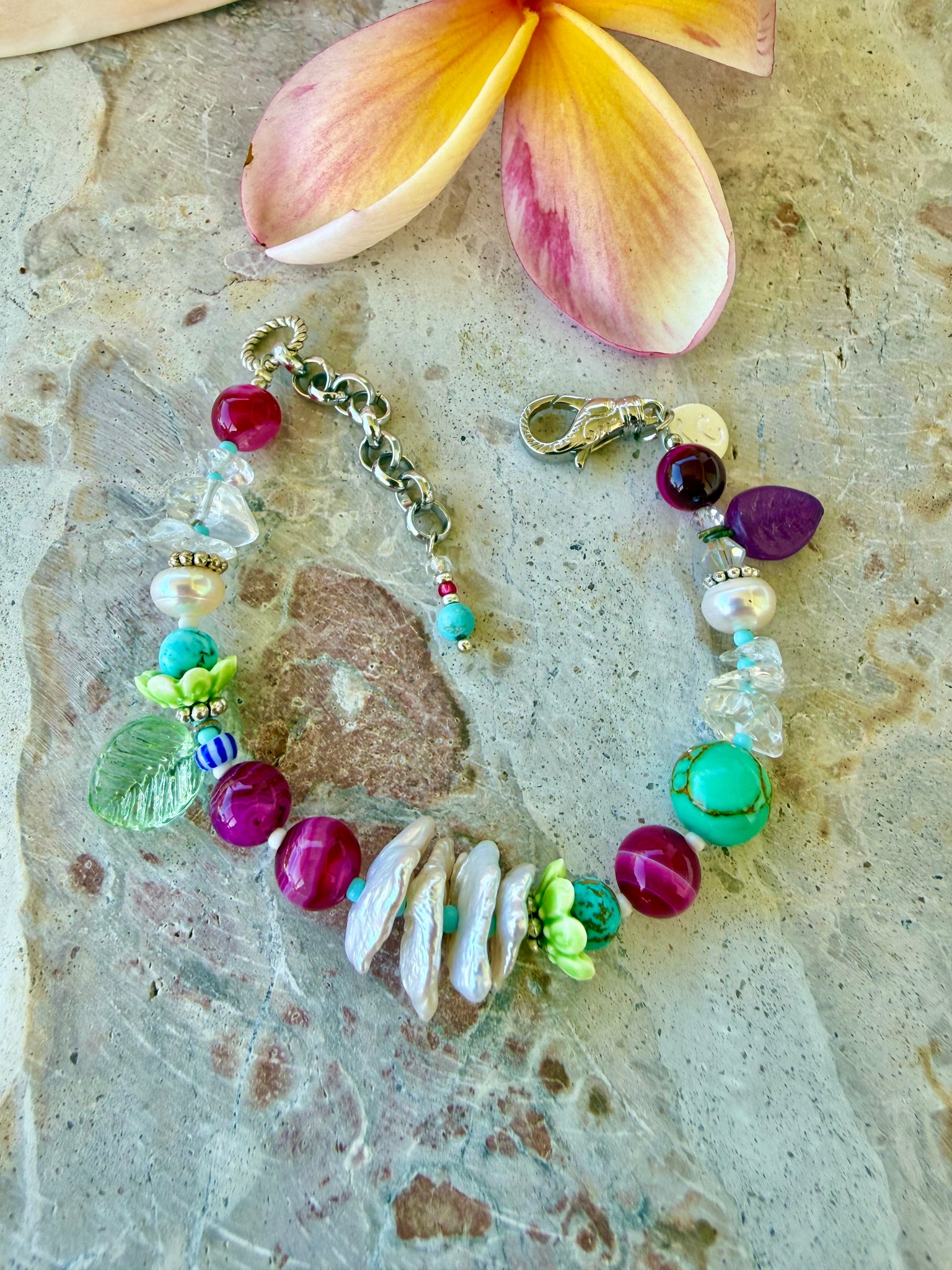 Pink Sun-Kissed Pearl Bracelet