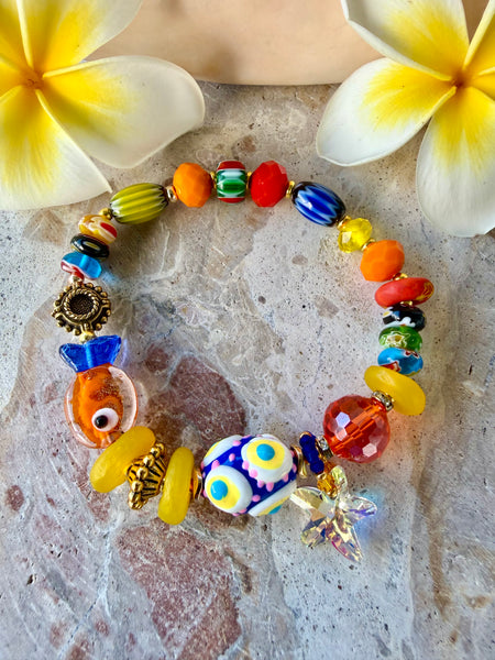 Boho Sun-Kissed Charm Beaded Bracelet