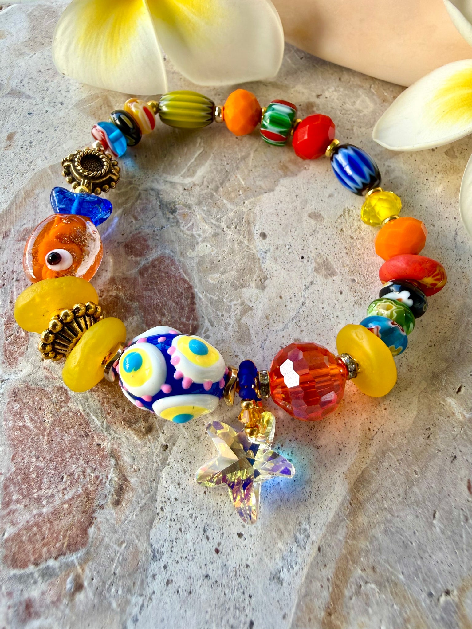 Boho Sun-Kissed Charm Beaded Bracelet