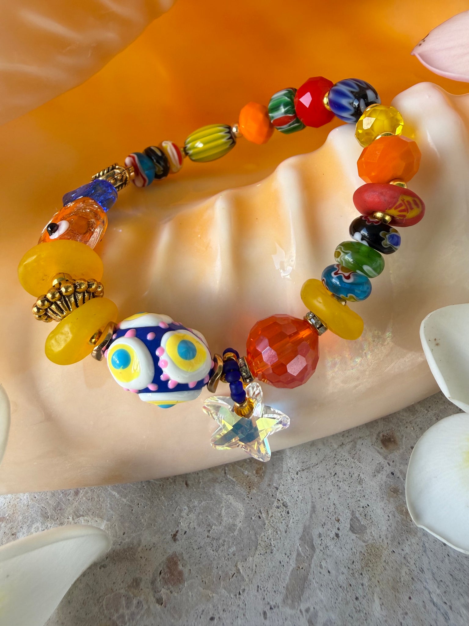 Boho Sun-Kissed Charm Beaded Bracelet