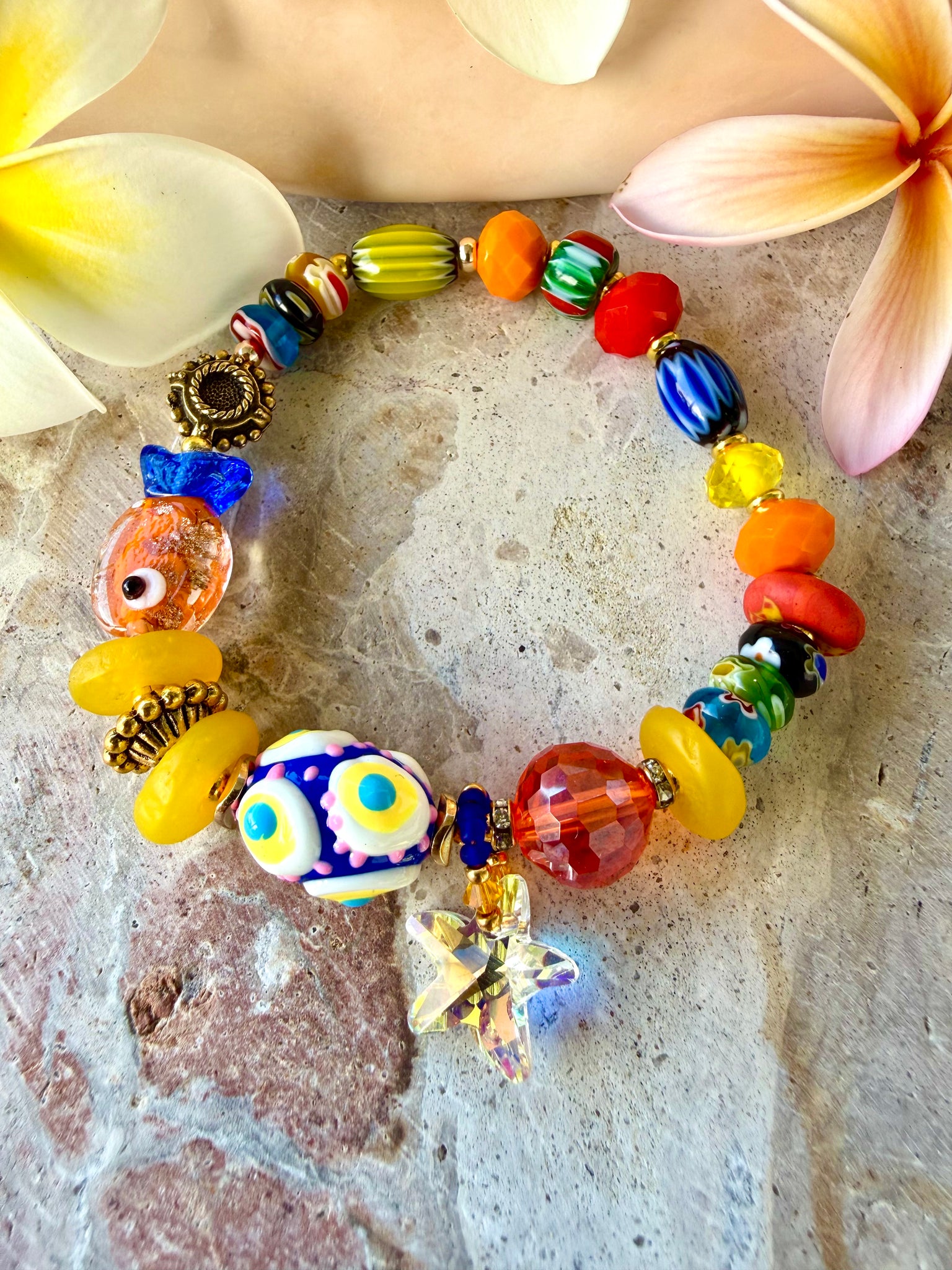 Boho Sun-Kissed Charm Beaded Bracelet