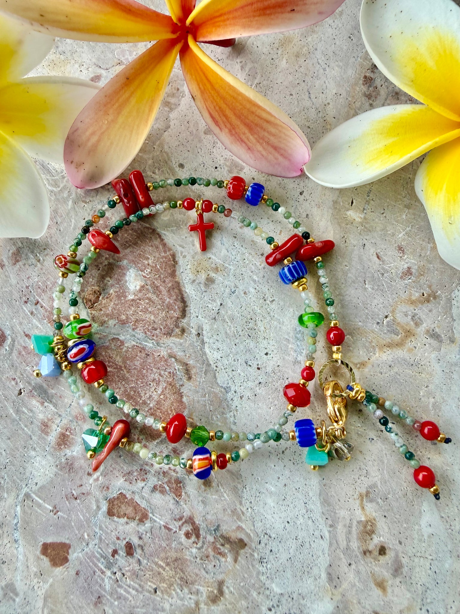 Red Coral Wrap Bracelet