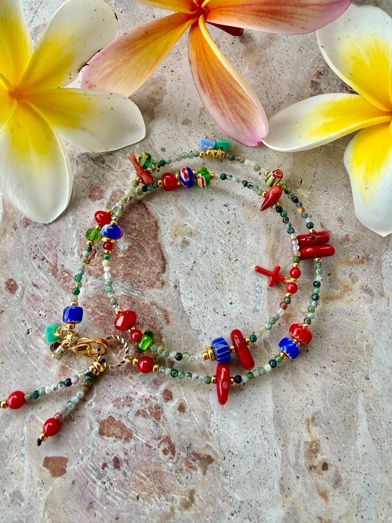 Red Coral Wrap Bracelet