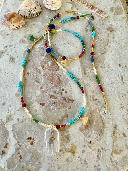 Indian Hasma Hand Coloured Stone Necklace