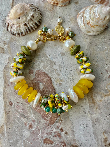 Sun-Kissed Yellow Pearl Bracelet