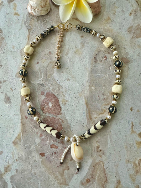 African Cowrie Tribal Shell Necklace