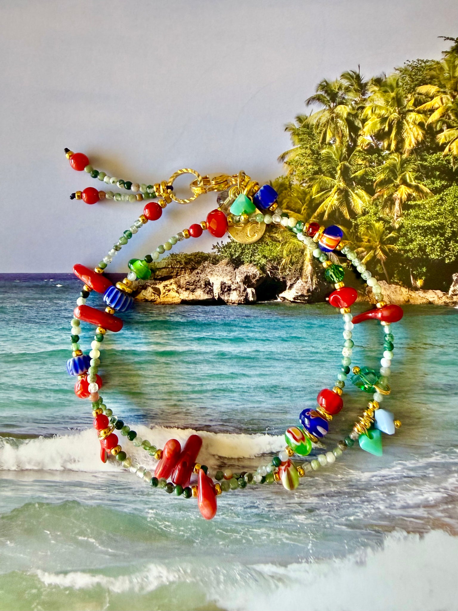 Artisan Red Coral Wrap Bracelet