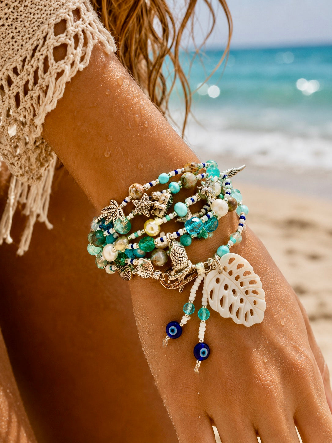 Silver Shell Charm Bracelet