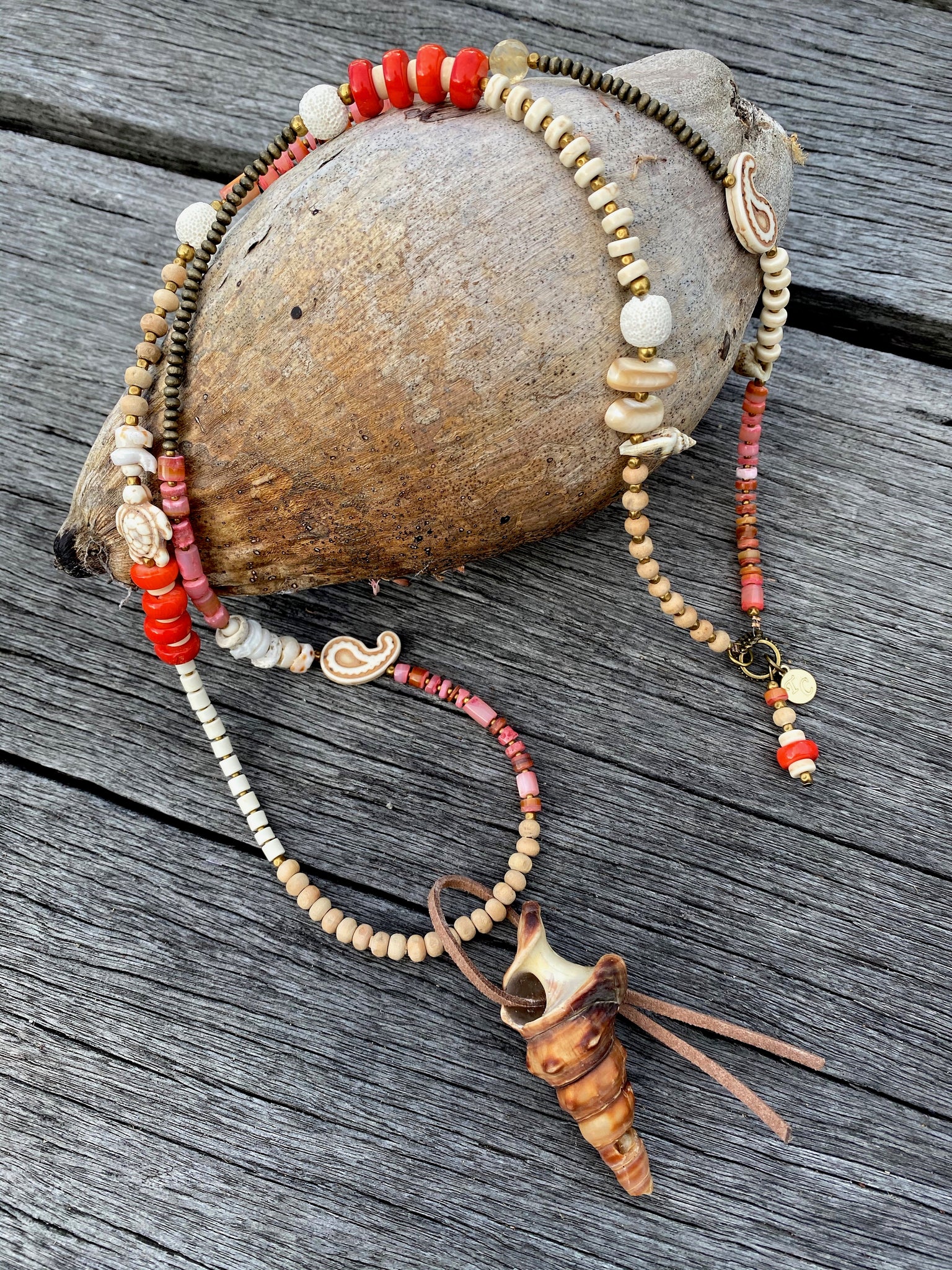 Coral Shell Beach Necklace