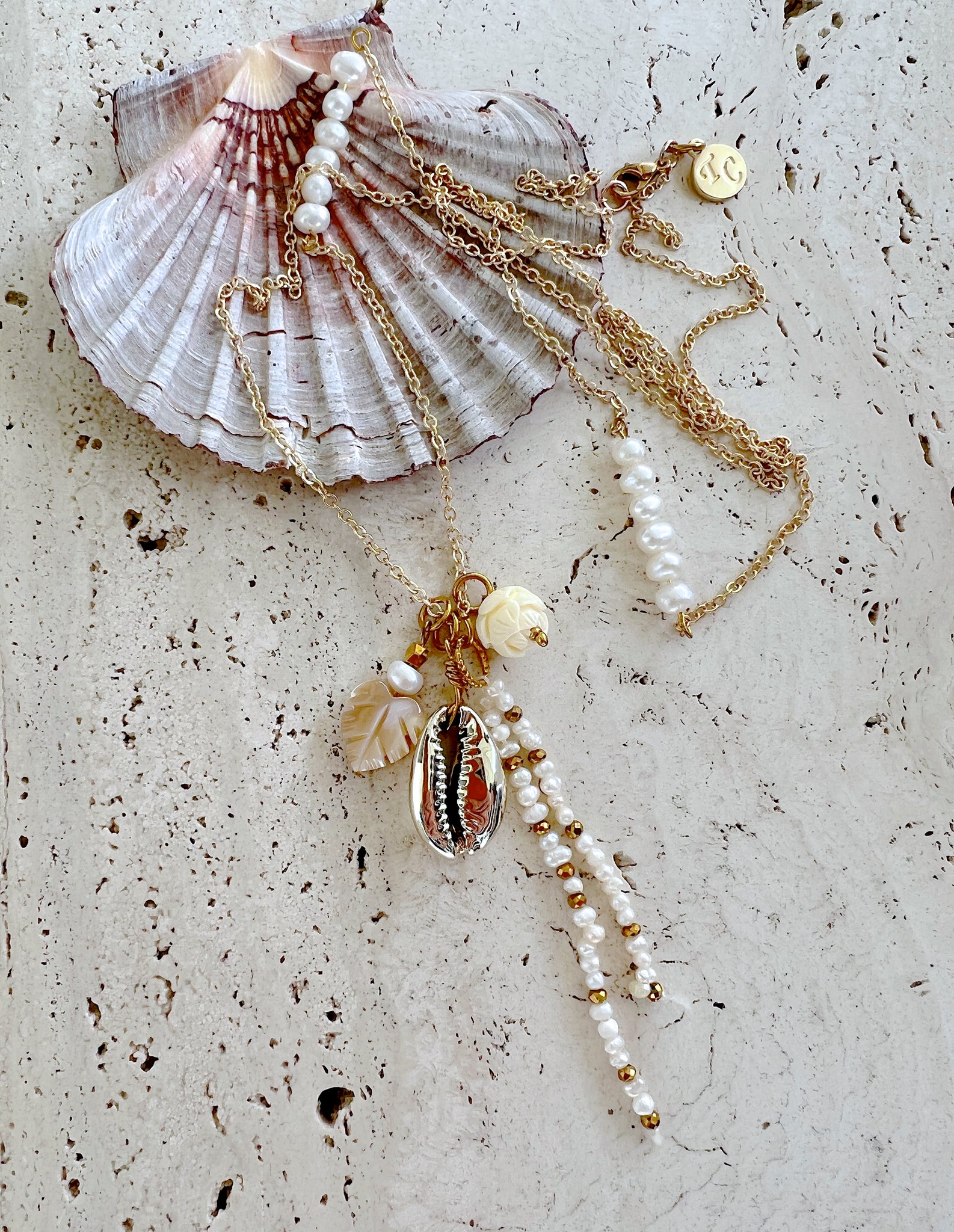 Cowrie Gold Shell Necklace