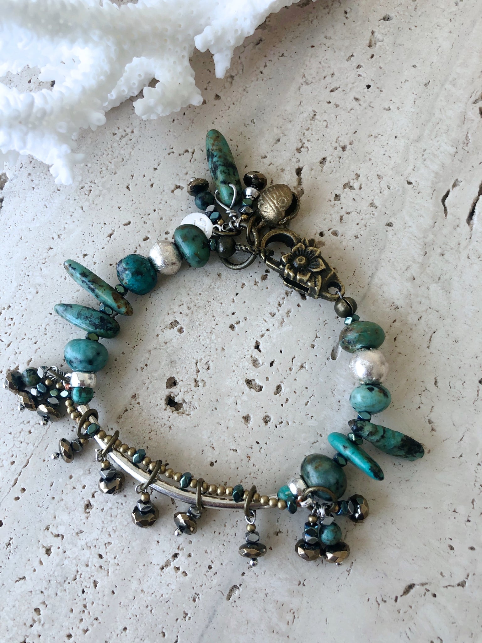 Bohemian Turquoise Indian Gemstone Bracelet