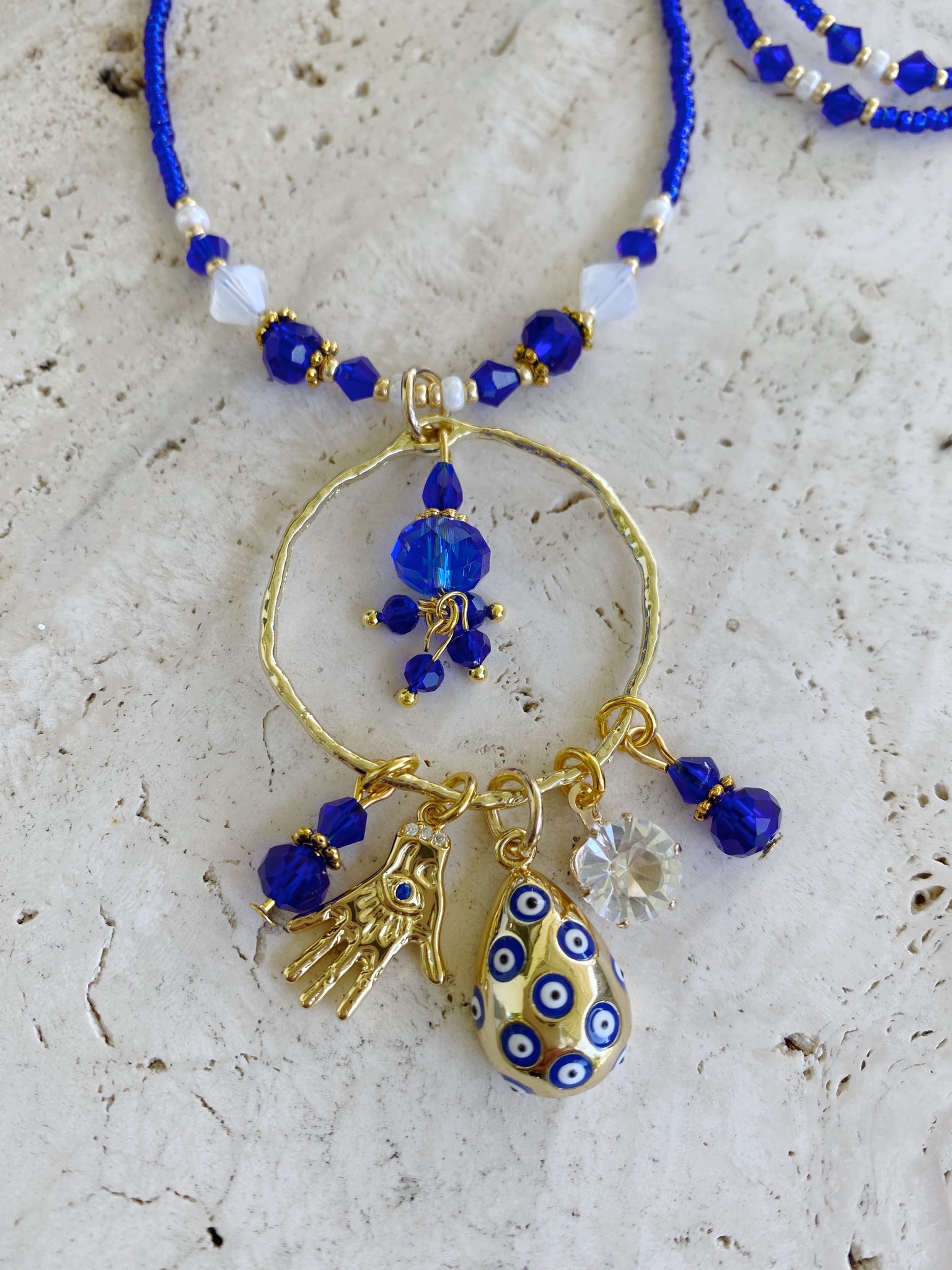 Evil Eye Seed Bead Necklace